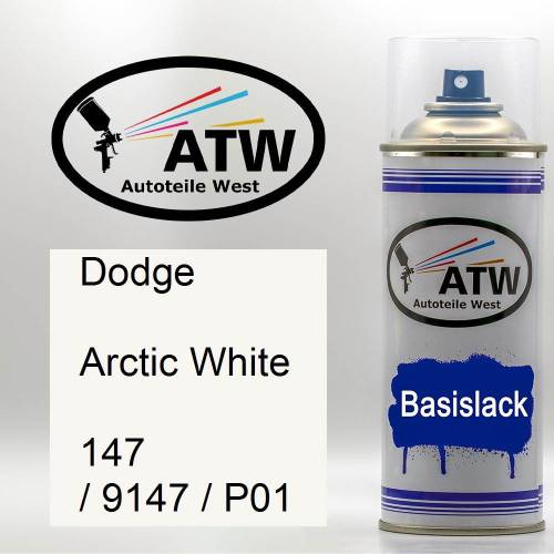Dodge, Arctic White, 147 / 9147 / P01: 400ml Sprühdose, von ATW Autoteile West.